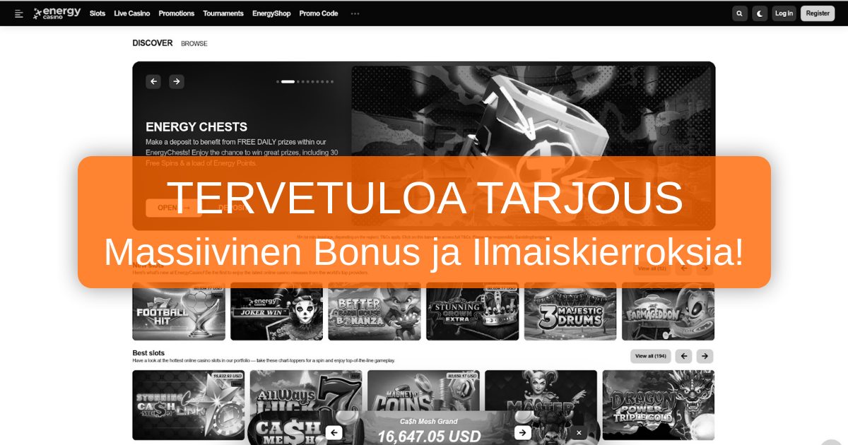 EnergyCasino: Tervetuloa Suomeen!